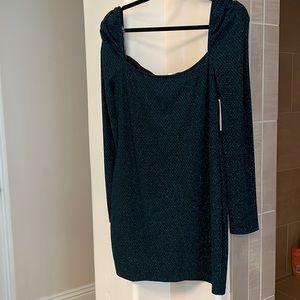 Row A Long sleeve short sparkly dress